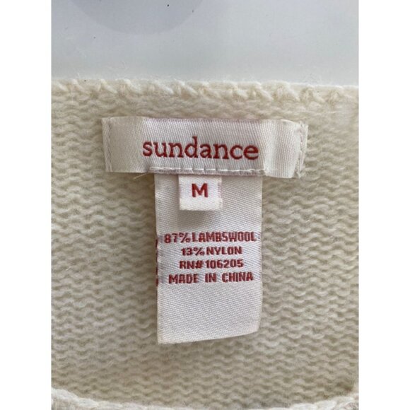 Sundance Lambswool Sweater Asymmetric Hem Cream with Gray Dots Size M - Picture 5 of 8
